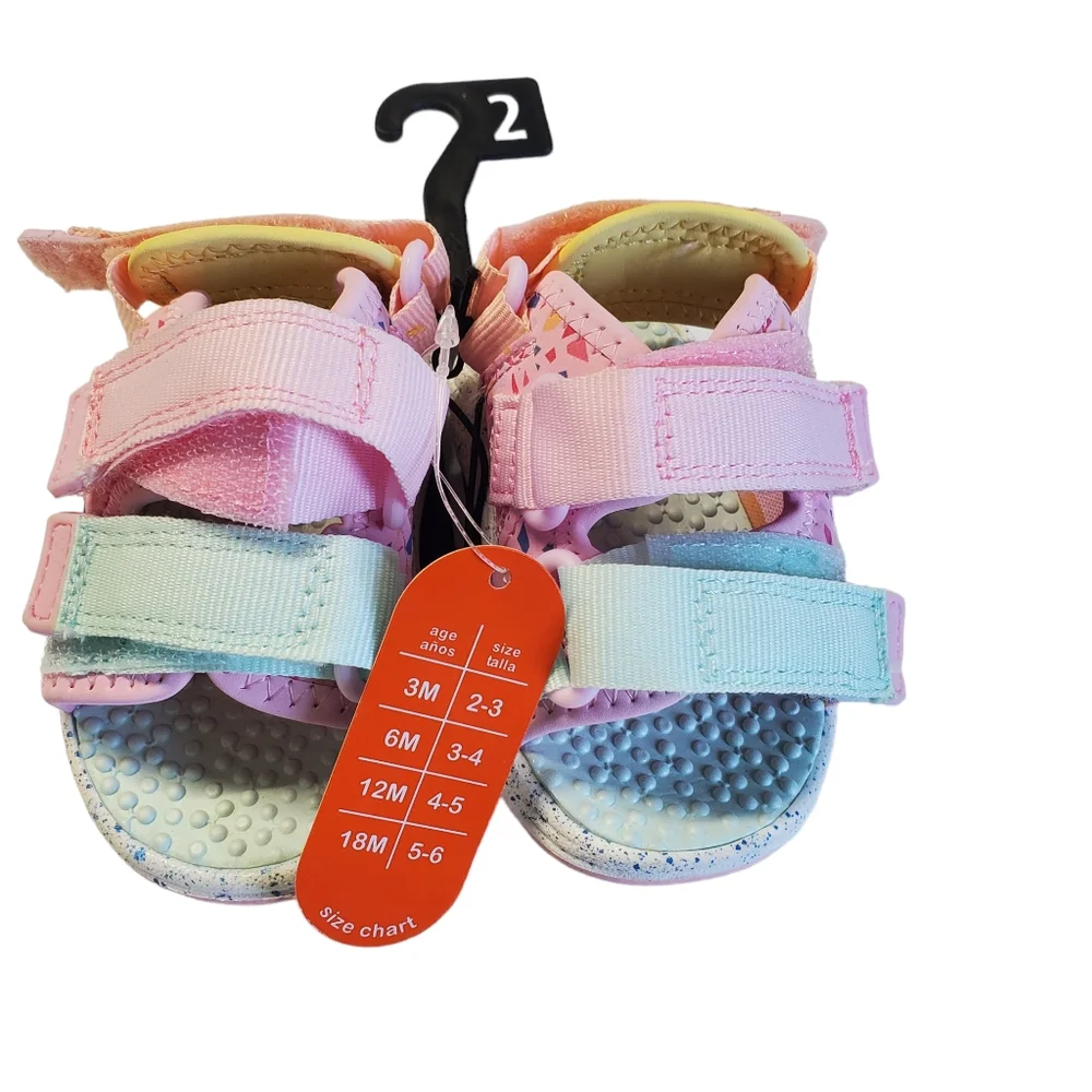 NWT Wonder Nation Infant Girls Trail Sandals Size 2